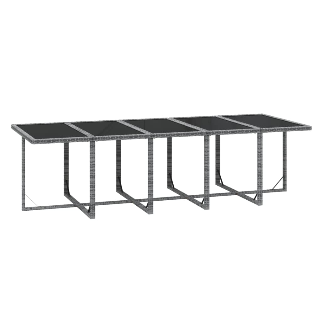 15 Piece Garden Dining Set with Cushions Poly Rattan Grey