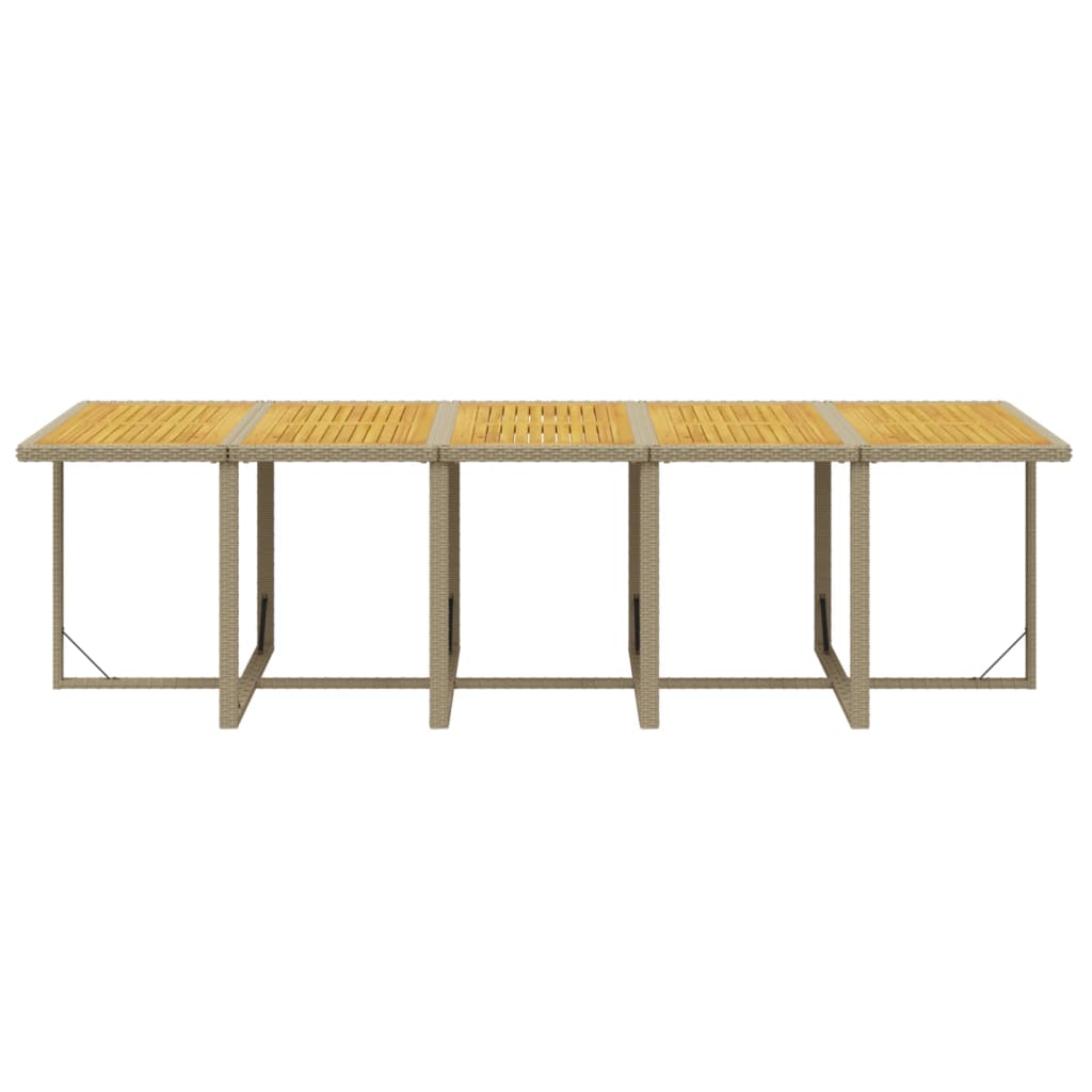 15 Piece Garden Dining Set with Cushions Poly Rattan Beige