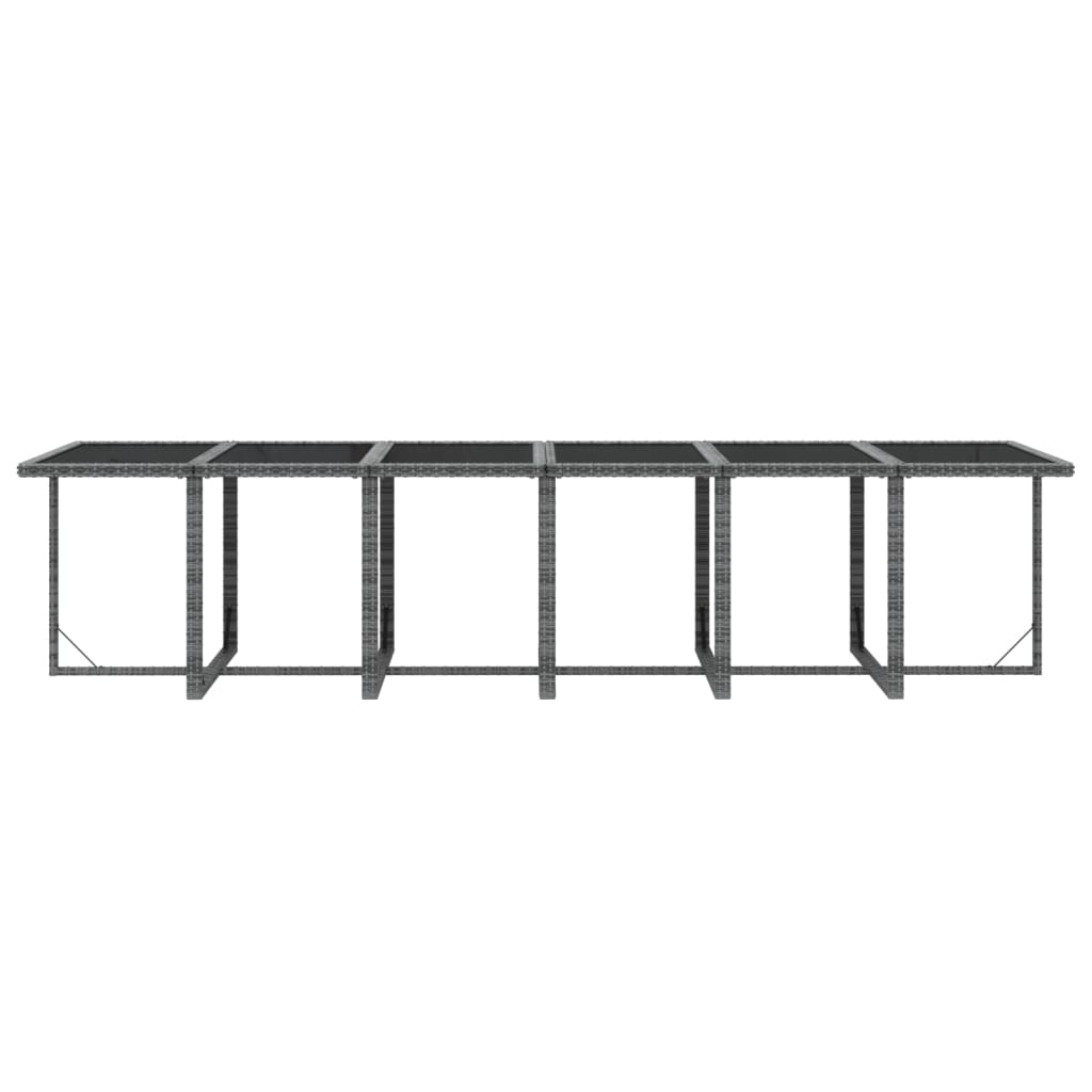 17 Piece Garden Dining Set with Cushions Poly Rattan Grey