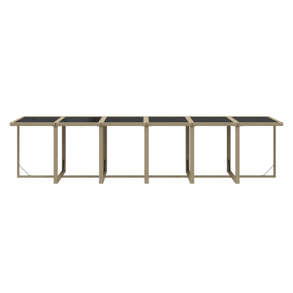 13 Piece Garden Dining Set with Cushions Poly Rattan Beige