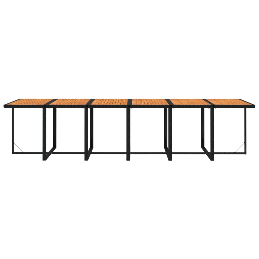 17 Piece Garden Dining Set with Cushions Poly Rattan Black