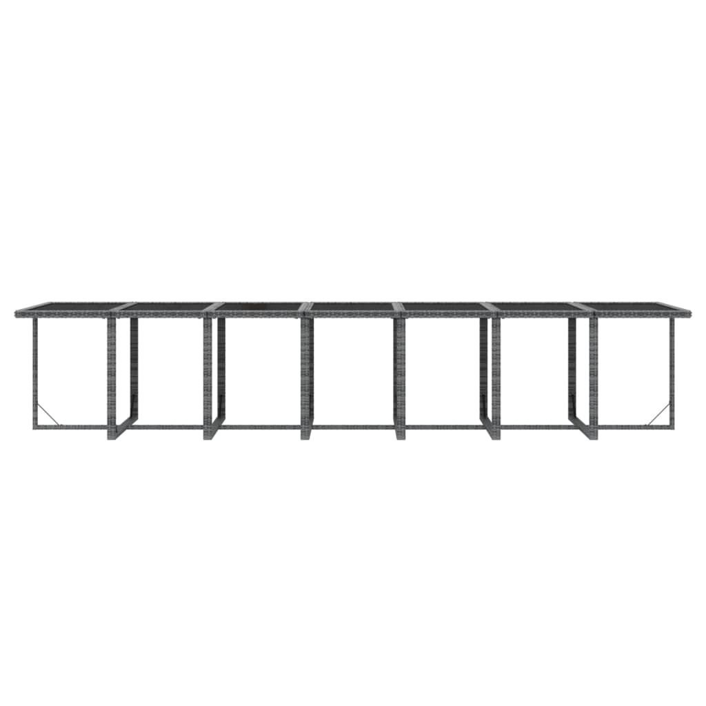 19 Piece Garden Dining Set with Cushions Poly Rattan Grey