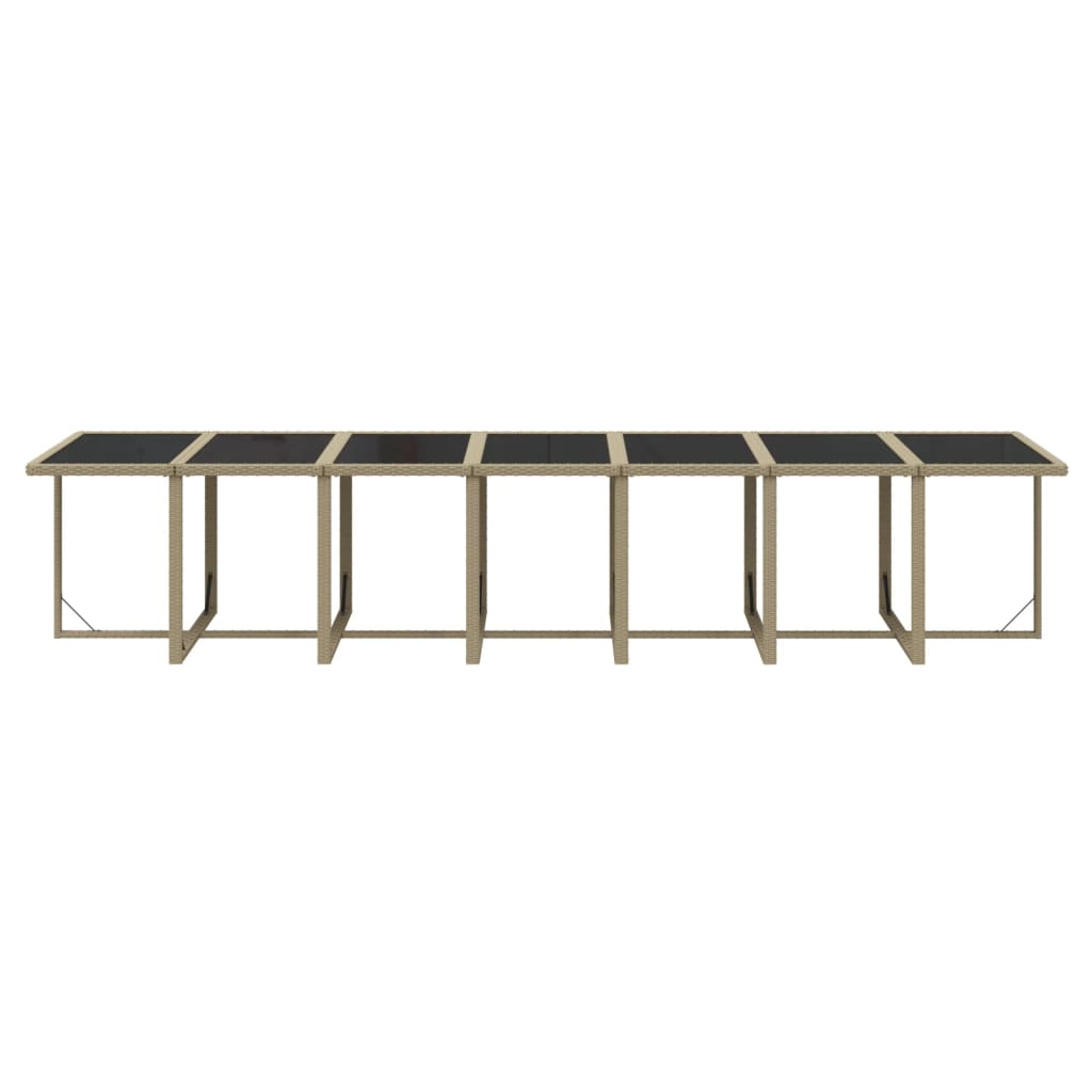 15 Piece Garden Dining Set with Cushions Poly Rattan Beige