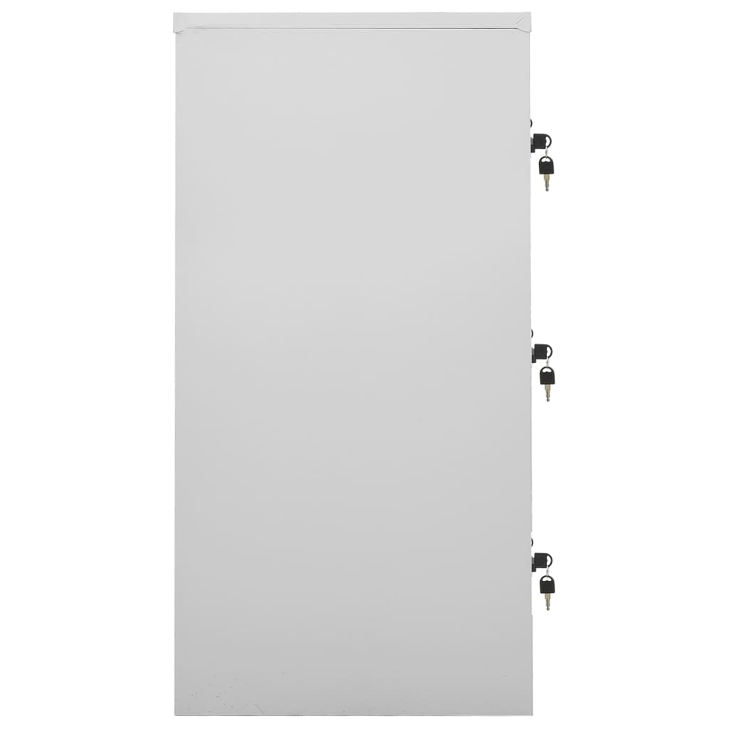 Locker Cabinets 2 pcs Light Grey 90x45x92.5 cm Steel