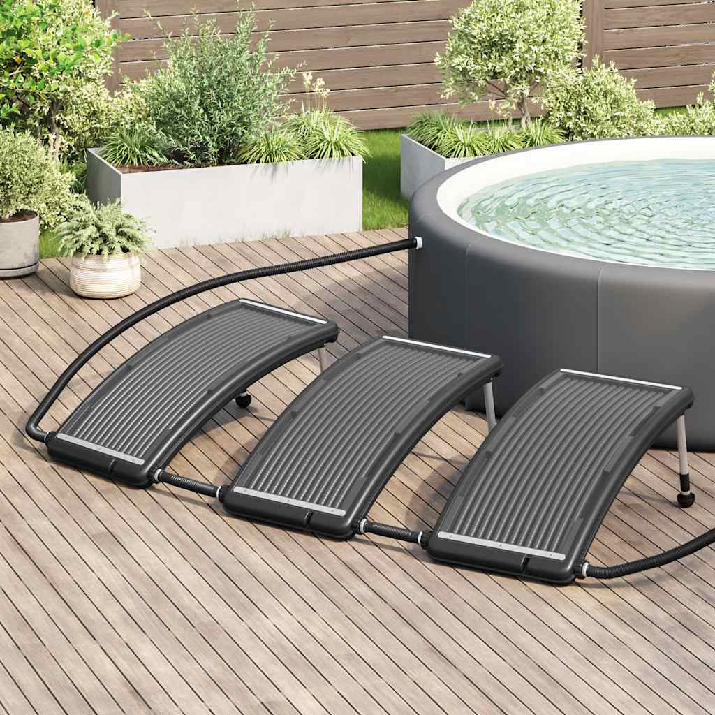 Curved Pool Solar Heating Panels 3 pcs 110x65 cm