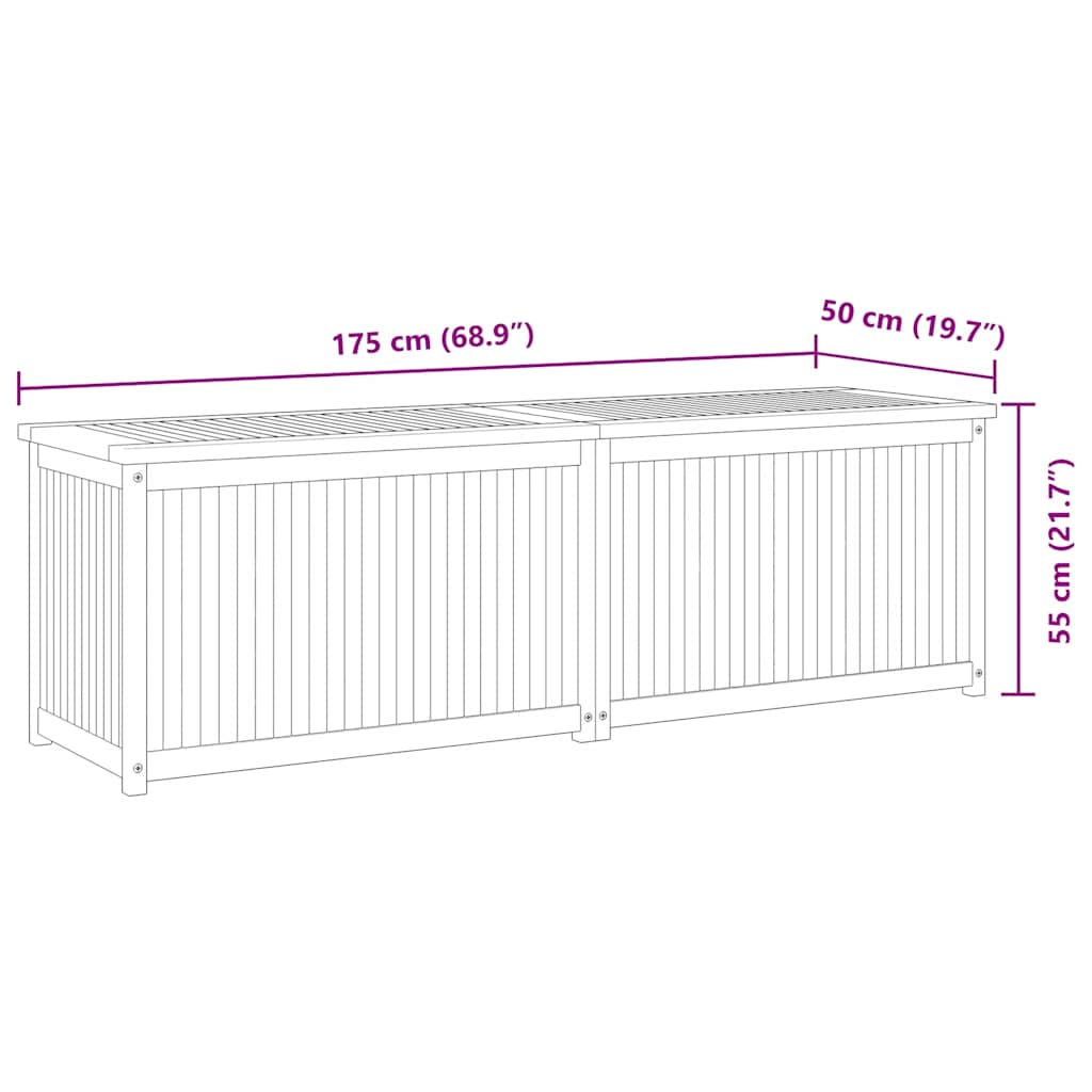 Garden Box 175x50x55 cm Solid Wood Teak
