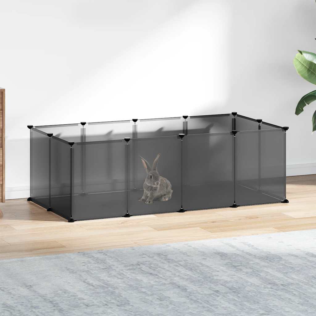 Small Animal Cage Black 144x74x46.5 cm PP and Steel