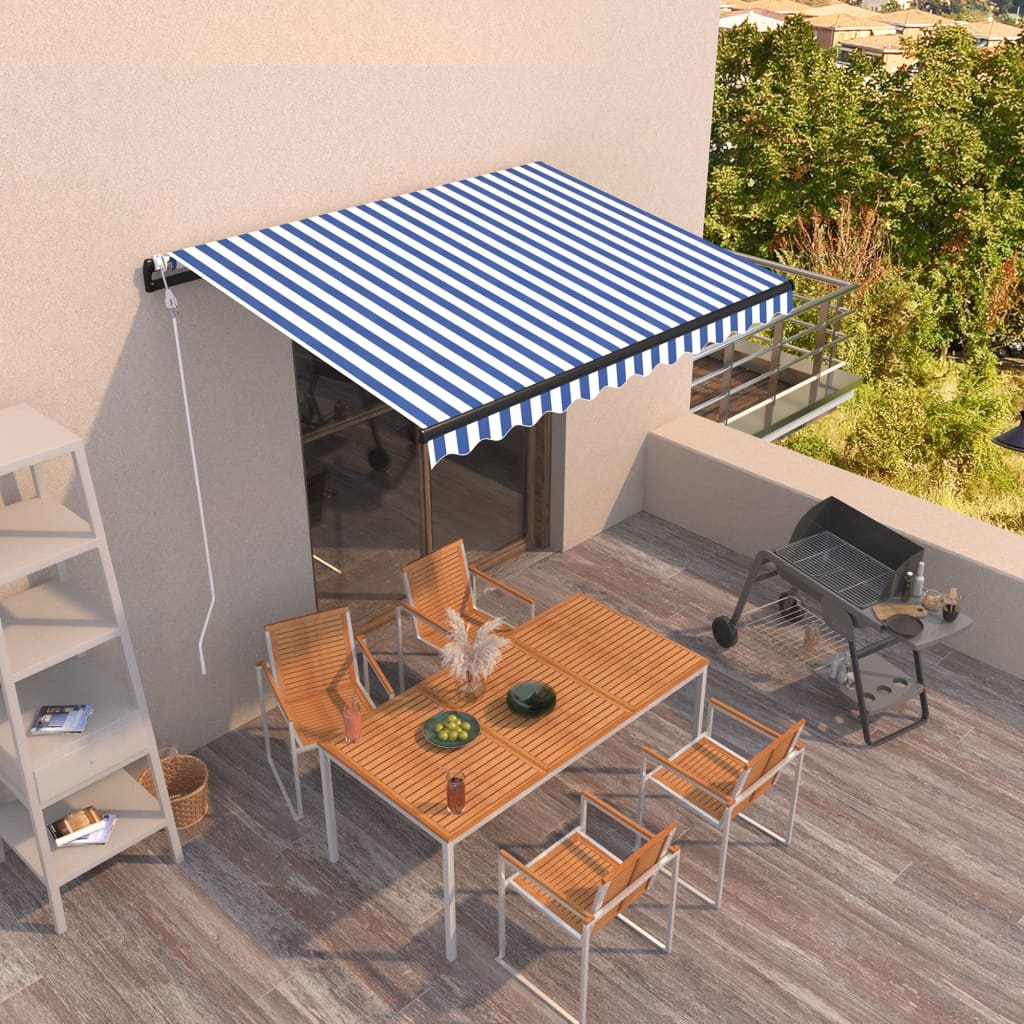 Automatic Retractable Awning 300x250 cm Blue and White