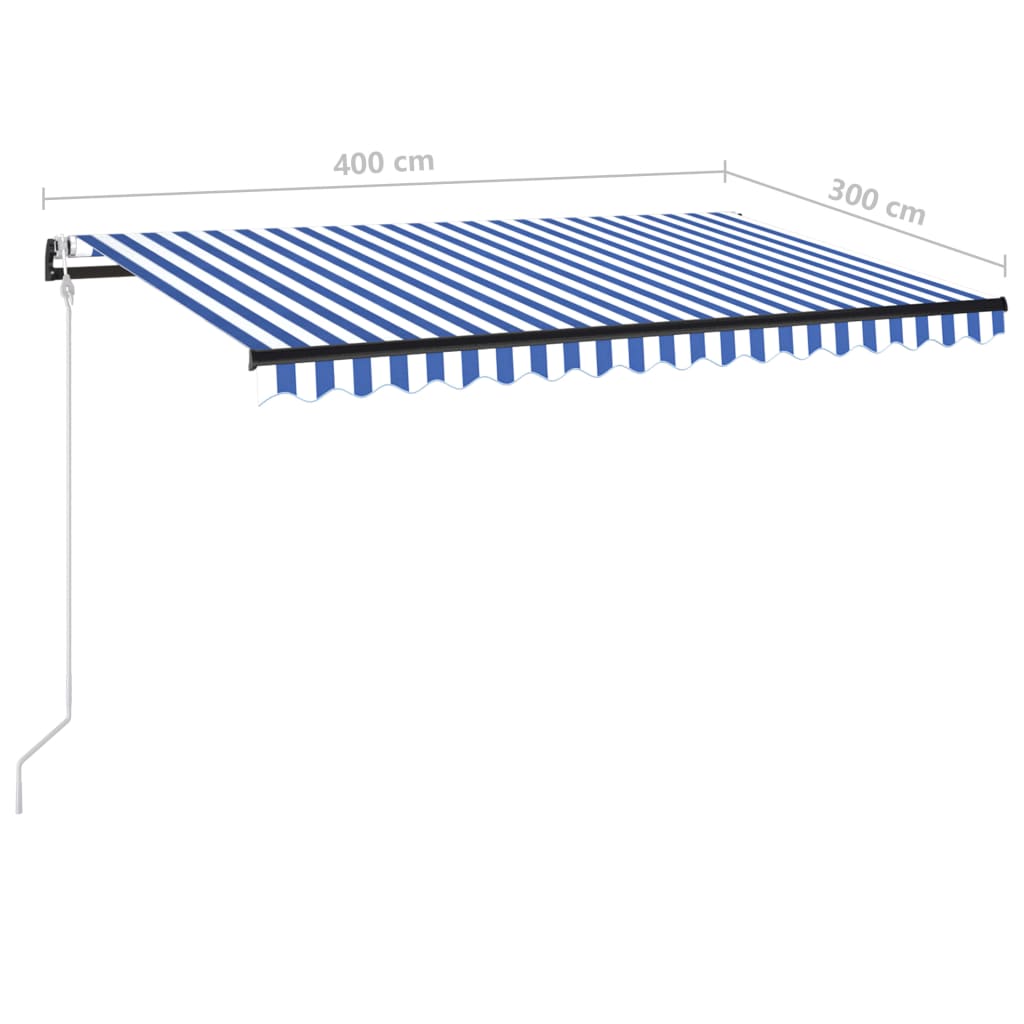 Automatic Retractable Awning 400x300 cm Blue and White