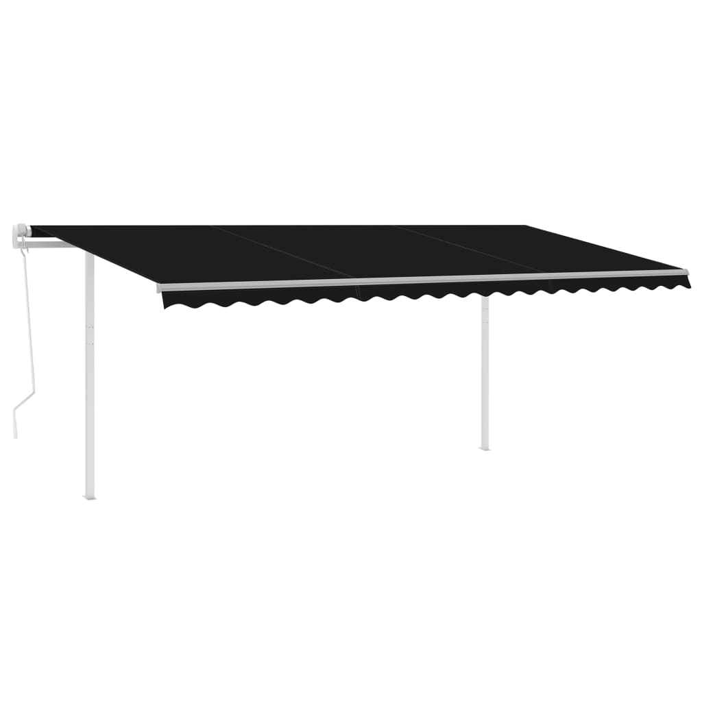 Automatic Retractable Awning with Posts 5x3 m Anthracite