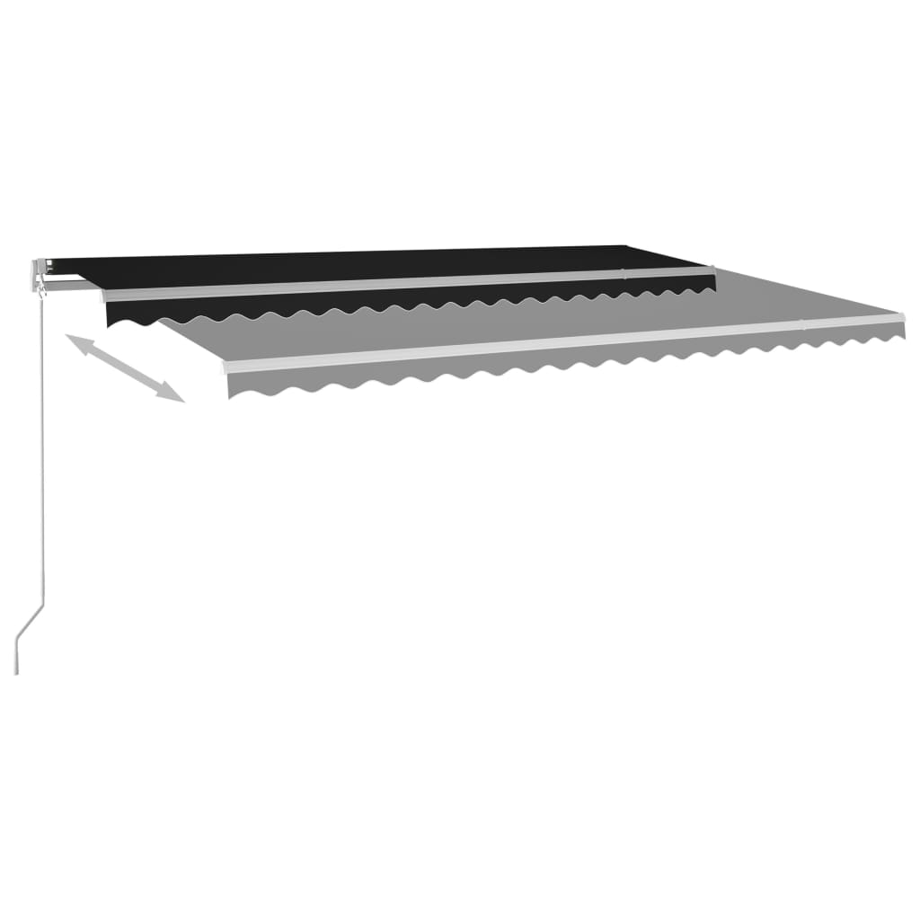 Automatic Retractable Awning with Posts 5x3 m Anthracite