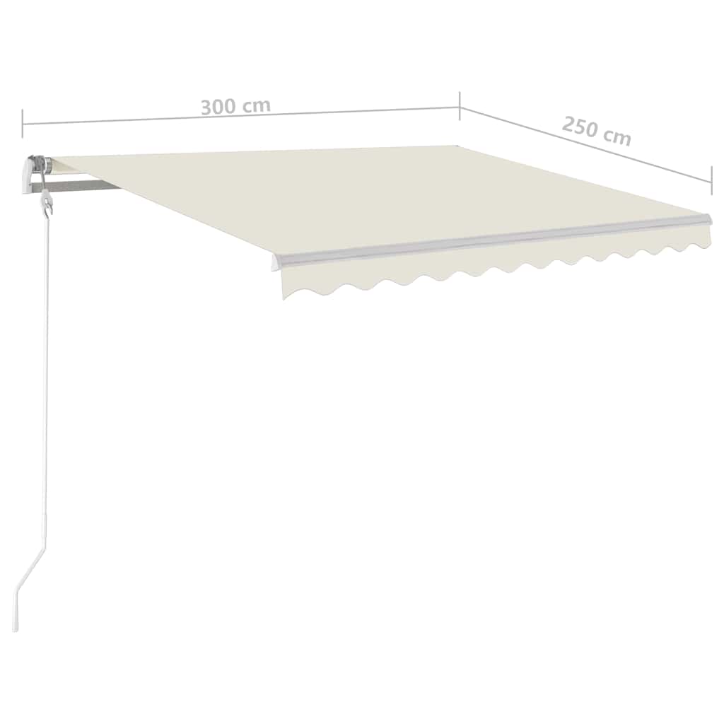 Automatic Retractable Awning with Posts 3x2,5 m Cream