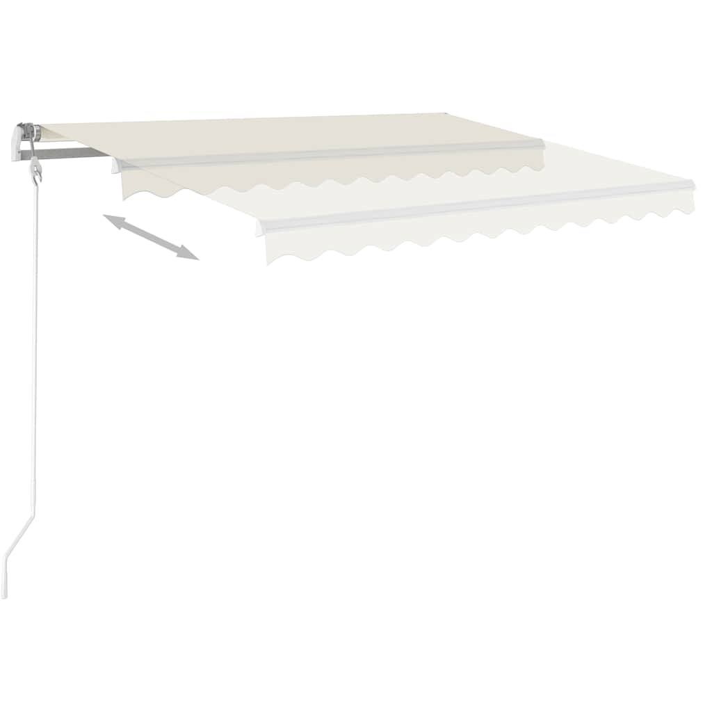 Automatic Retractable Awning with Posts 3x2,5 m Cream