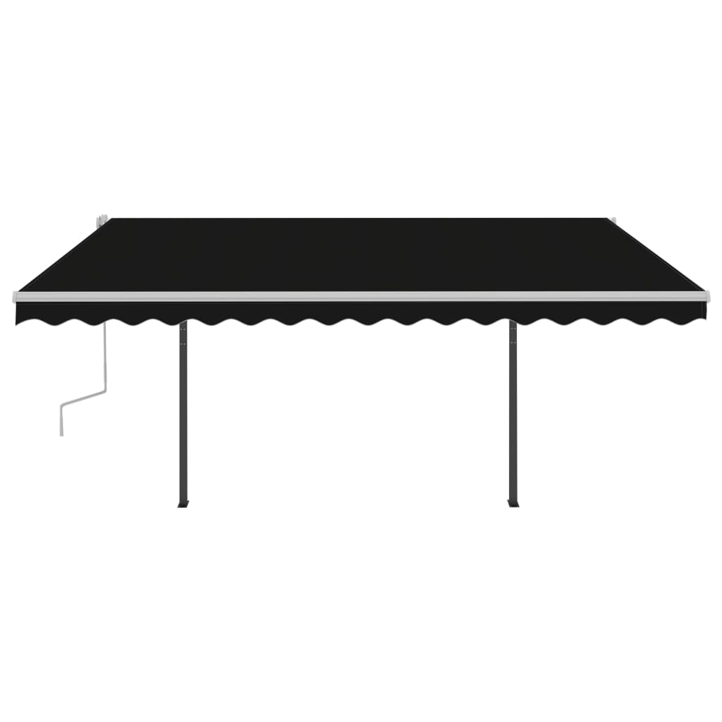 Automatic Retractable Awning with Posts 4x3.5 m Anthracite