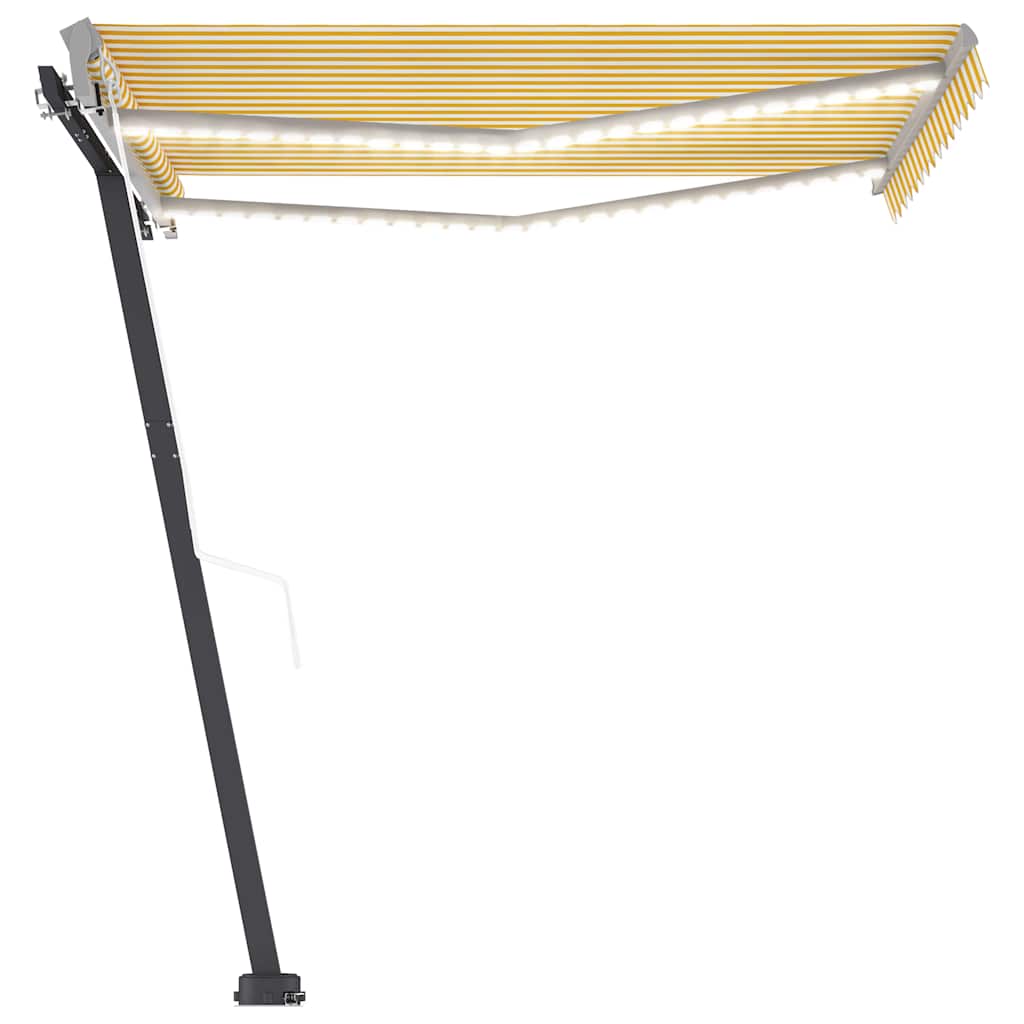 Automatic Awning with LED&Wind Sensor 300x250 cm Yellow/White