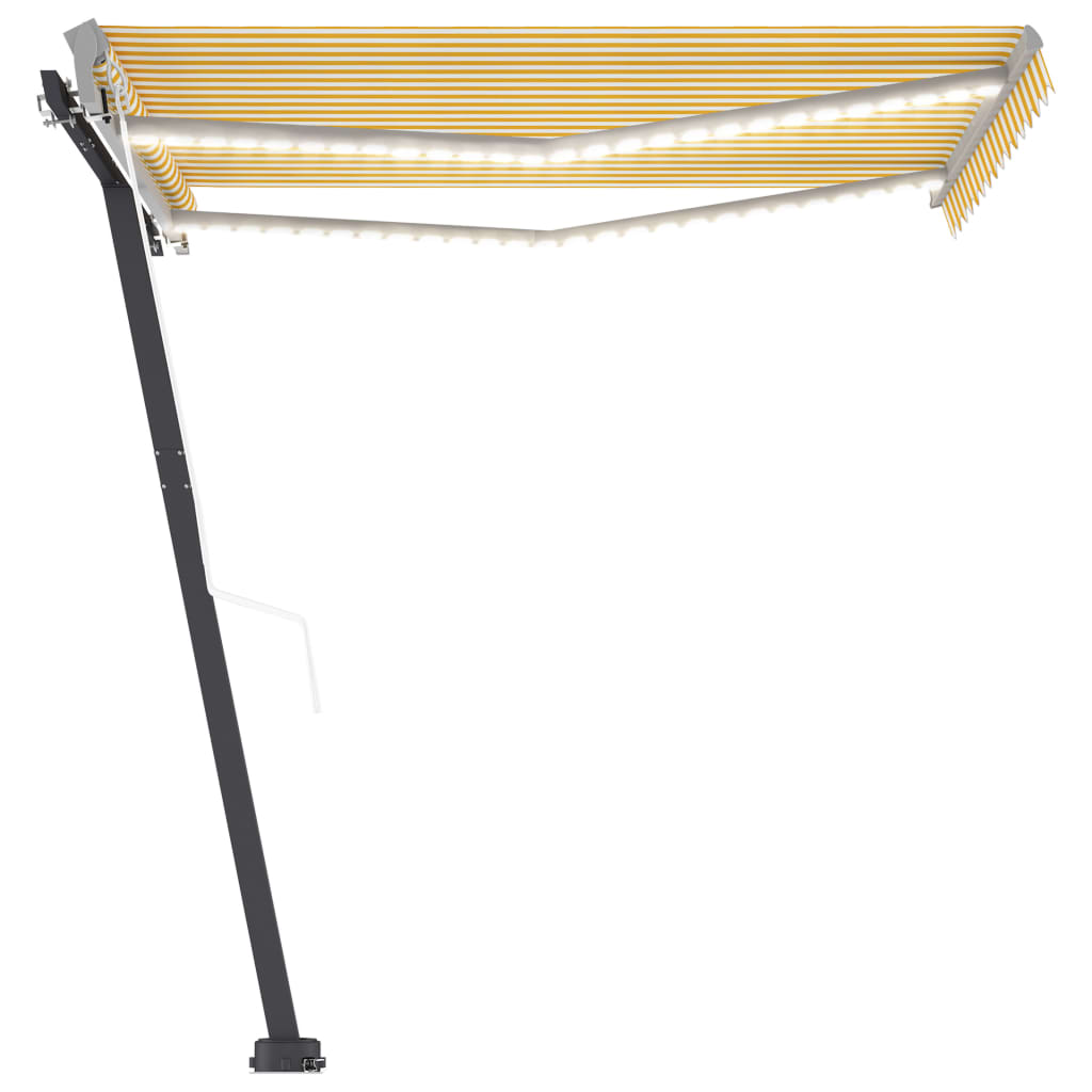 Automatic Awning with LED&Wind Sensor 300x250 cm Yellow/White