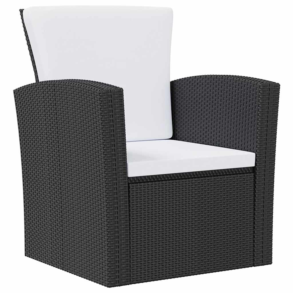 16 Piece Garden Lounge Set with Cushions Poly Rattan Black