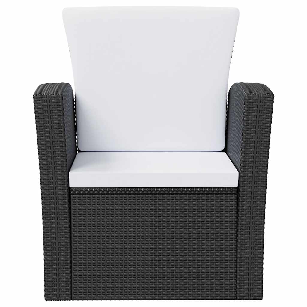 16 Piece Garden Lounge Set with Cushions Poly Rattan Black