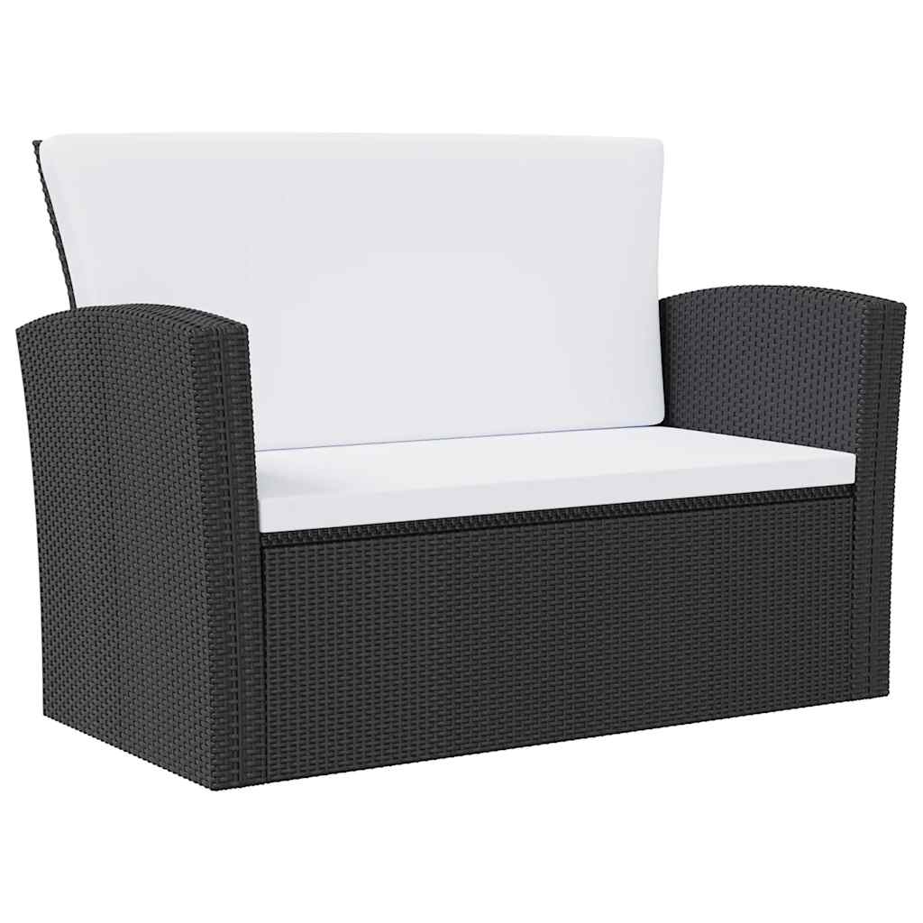 16 Piece Garden Lounge Set with Cushions Poly Rattan Black