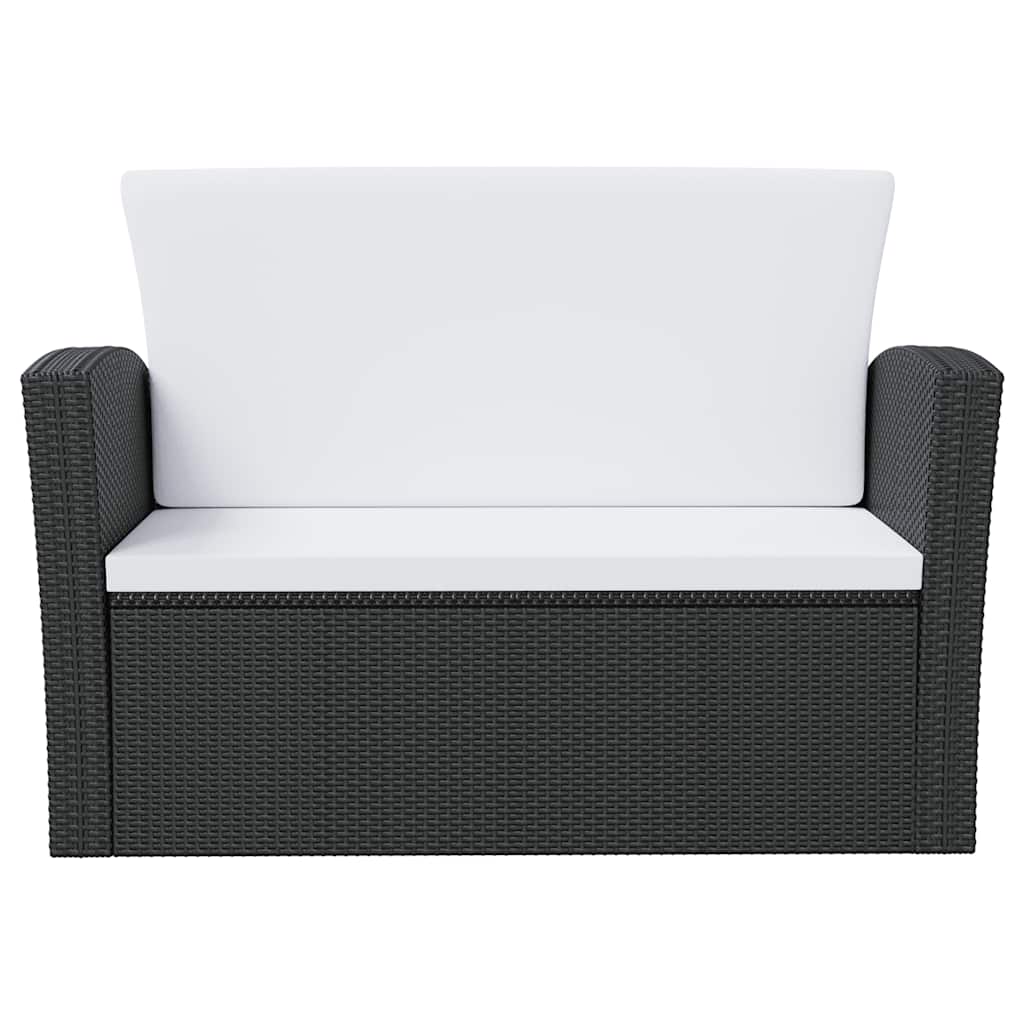 16 Piece Garden Lounge Set with Cushions Poly Rattan Black
