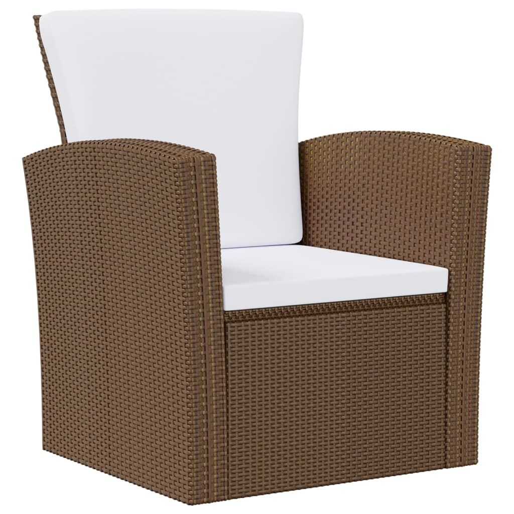 16 Piece Garden Lounge Set with Cushions Poly Rattan Brown