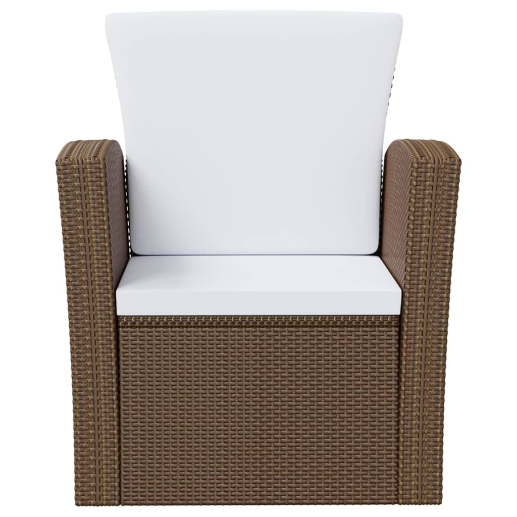 16 Piece Garden Lounge Set with Cushions Poly Rattan Brown