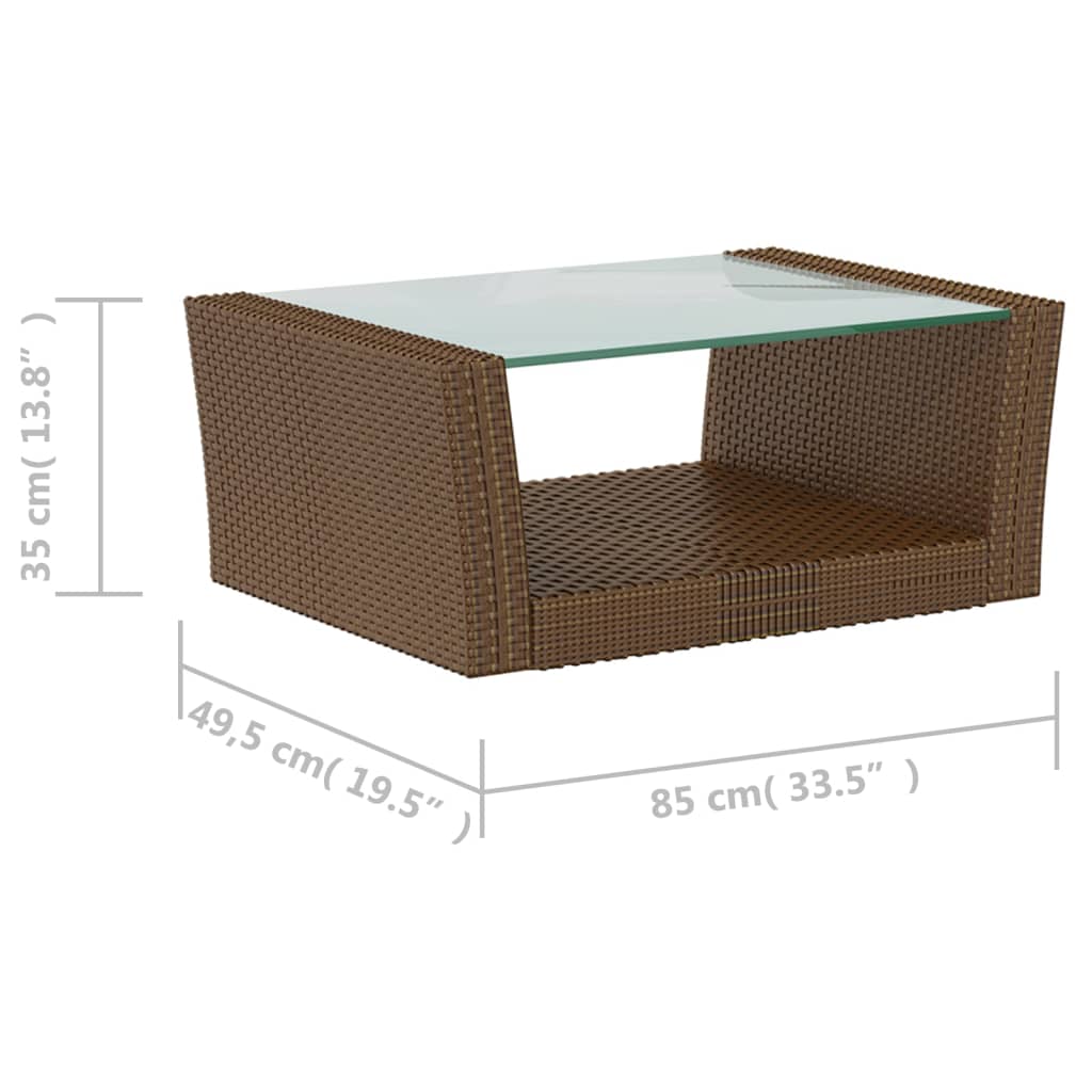 16 Piece Garden Lounge Set with Cushions Poly Rattan Brown