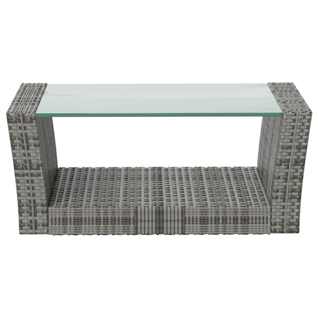 16 Piece Garden Lounge Set with Cushions Poly Rattan Grey