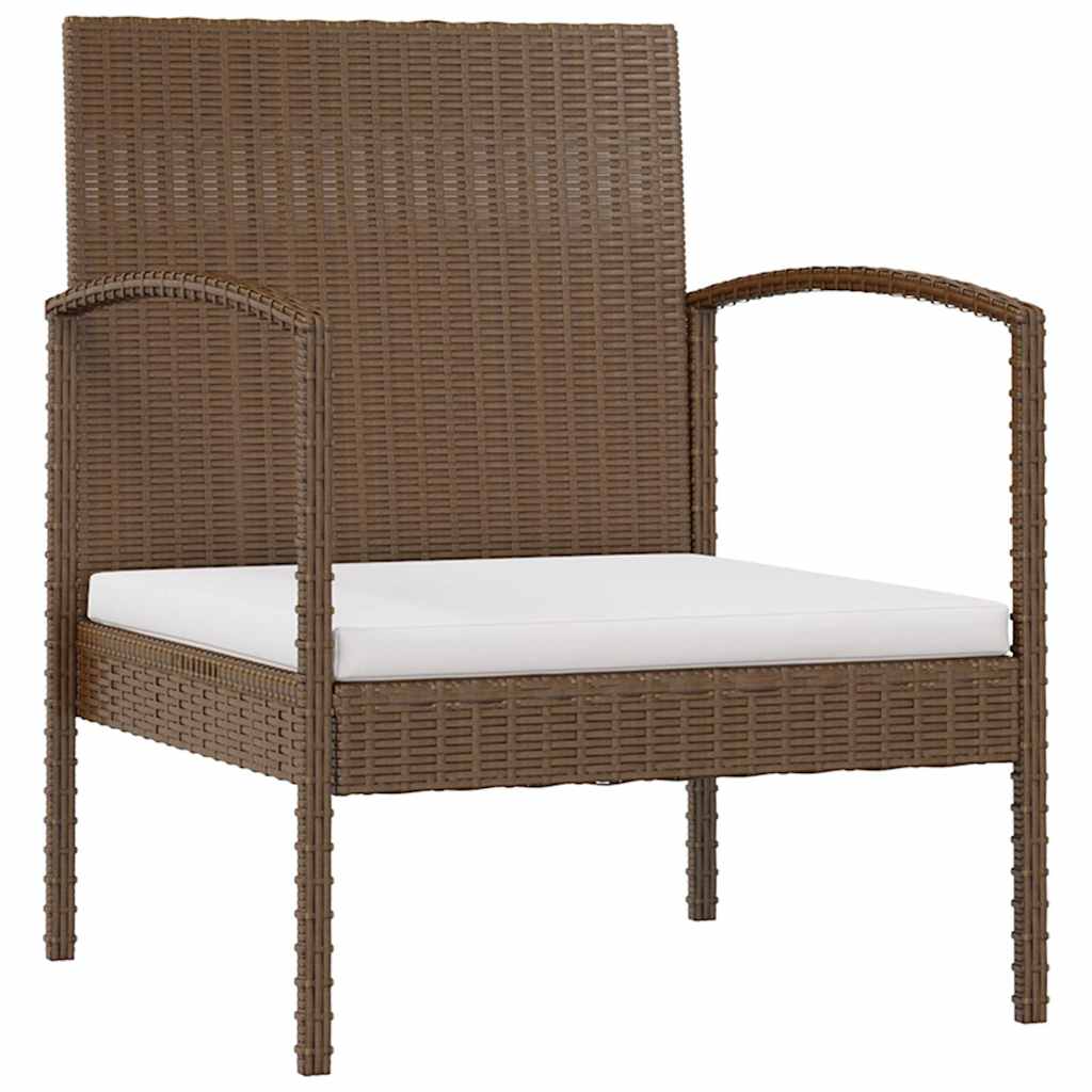 16 Piece Garden Lounge Set with Cushions Poly Rattan Brown