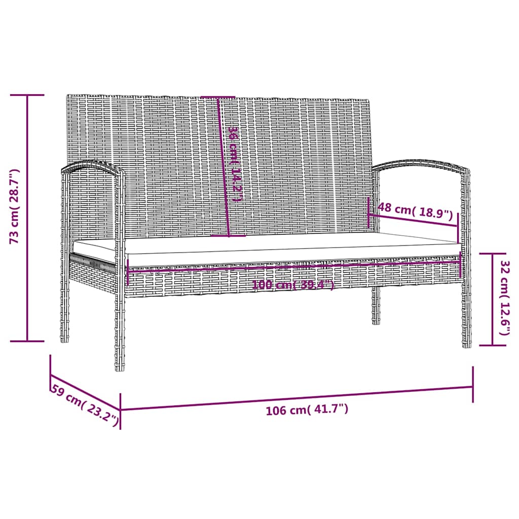 16 Piece Garden Lounge Set with Cushions Poly Rattan Brown