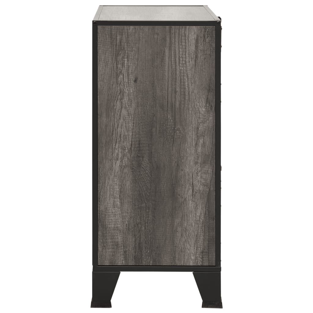 Storage Cabinets 2 pcs Grey 72x36x82 cm Metal and MDF