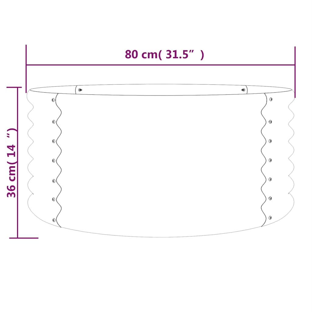 Garden Planter Galvanised Steel 80x80x36 cm Anthracite