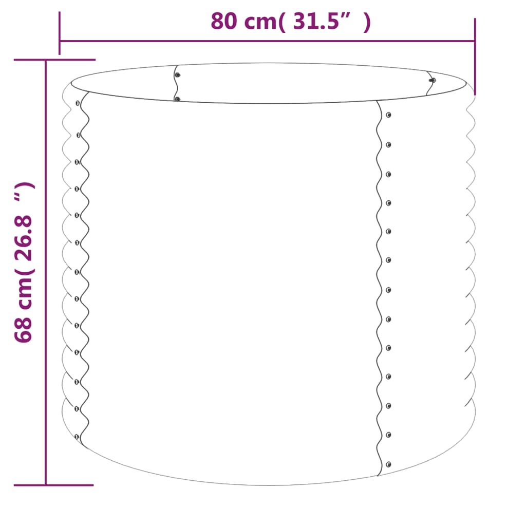 Garden Planter Galvanised Steel 80x80x68 cm Green