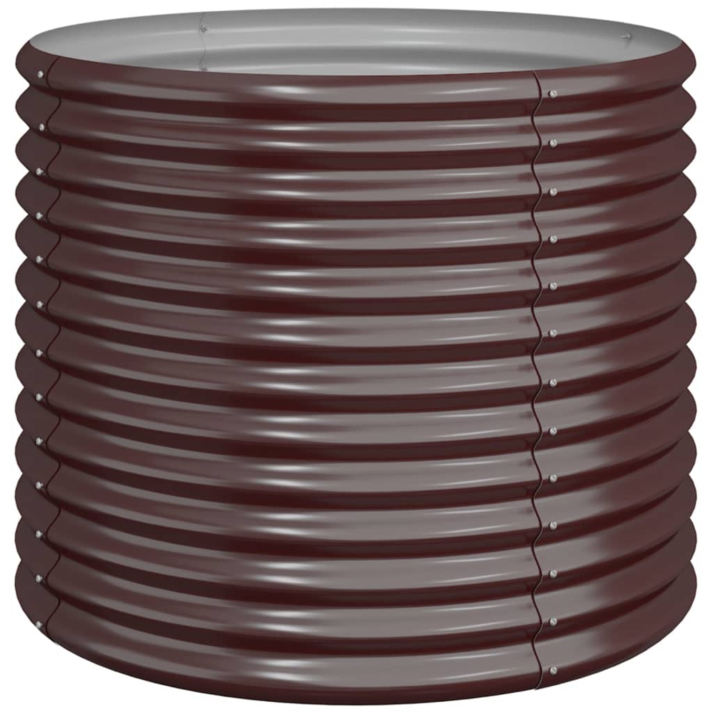 Garden Planter Galvanised Steel 80x80x68 cm Brown