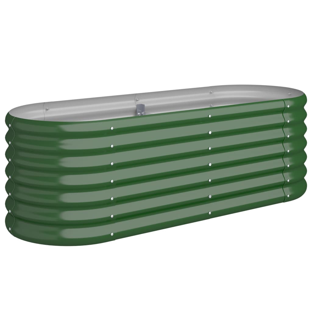 Garden Raised Bed Galvanised Steel 114x40x36 cm Green
