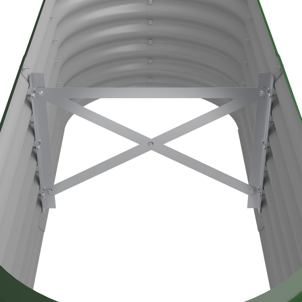 Garden Raised Bed Galvanised Steel 114x40x36 cm Green