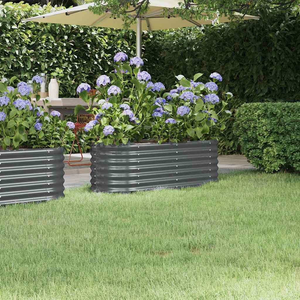 Garden Raised Bed Galvanised Steel 114x40x36 cm Anthracite