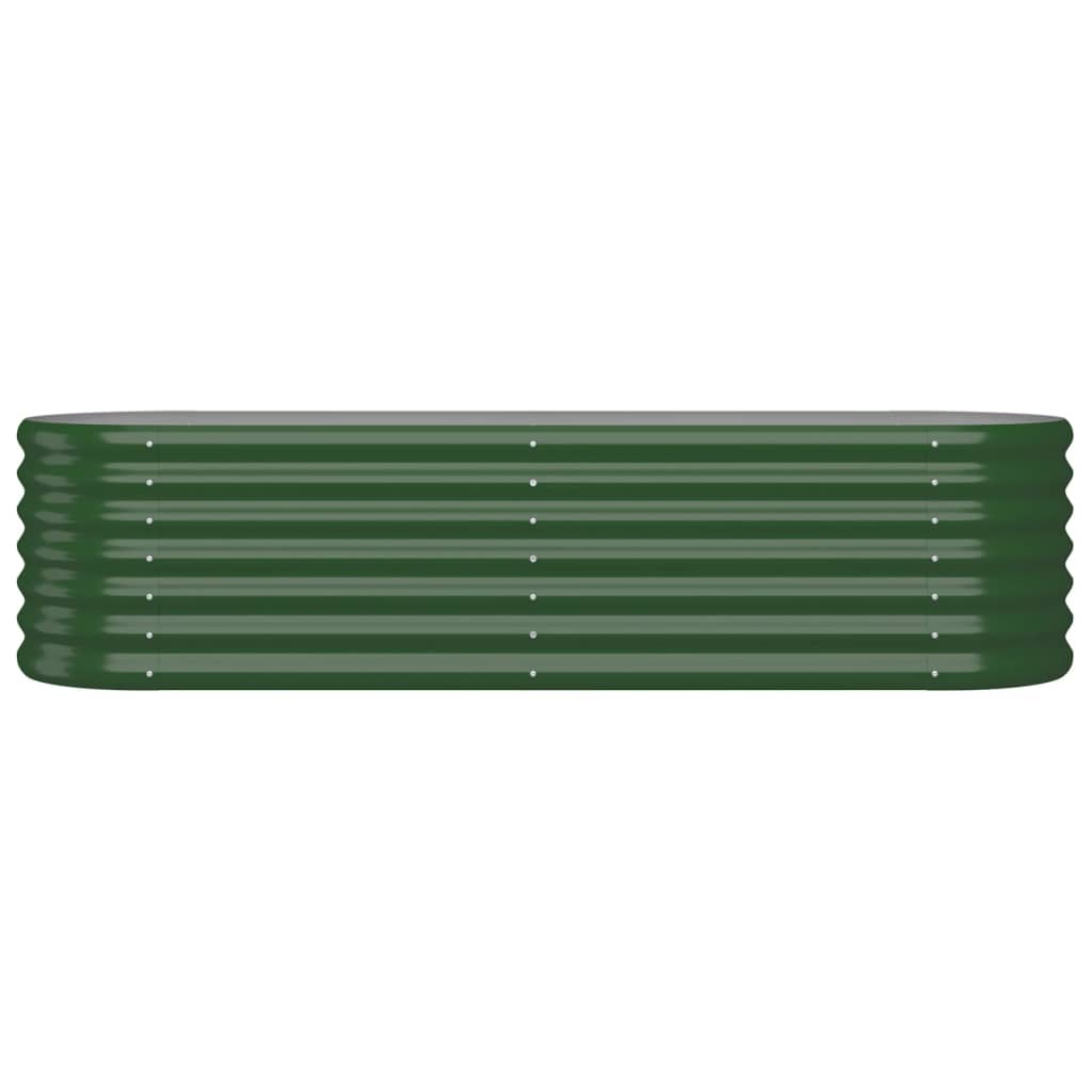 Garden Raised Bed Galvanised Steel 152x40x36 cm Green
