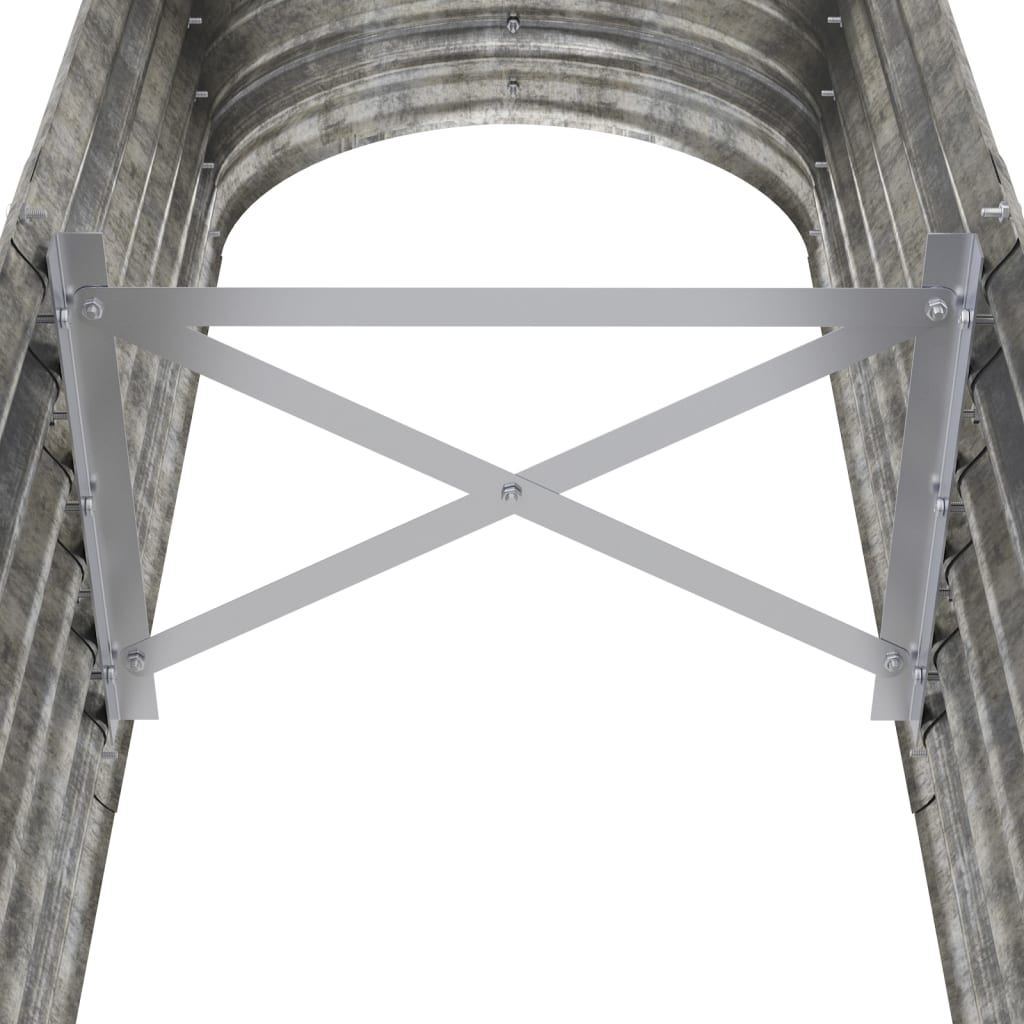 Garden Raised Bed Galvanised Steel 152x40x36 cm Silver