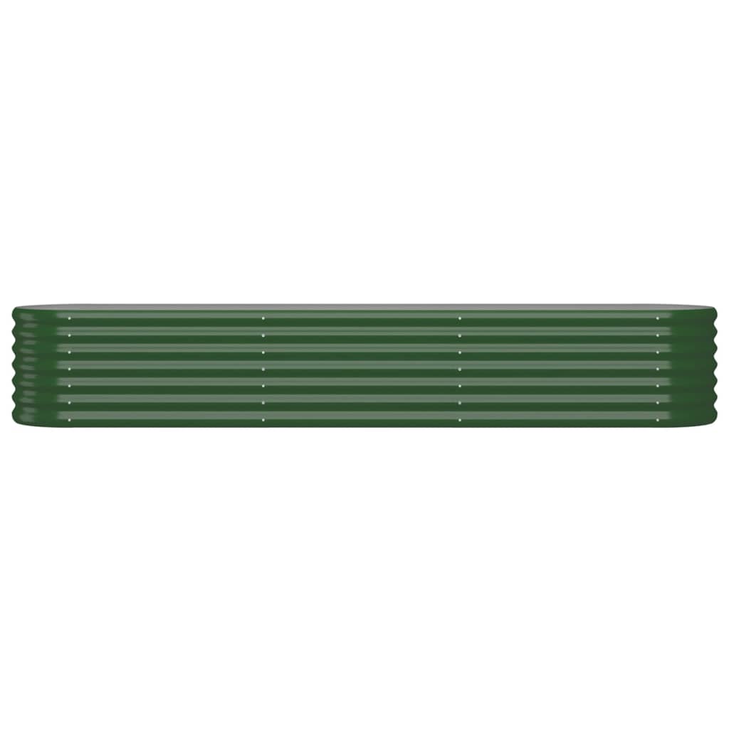 Garden Raised Bed Galvanised Steel 224x40x36 cm Green