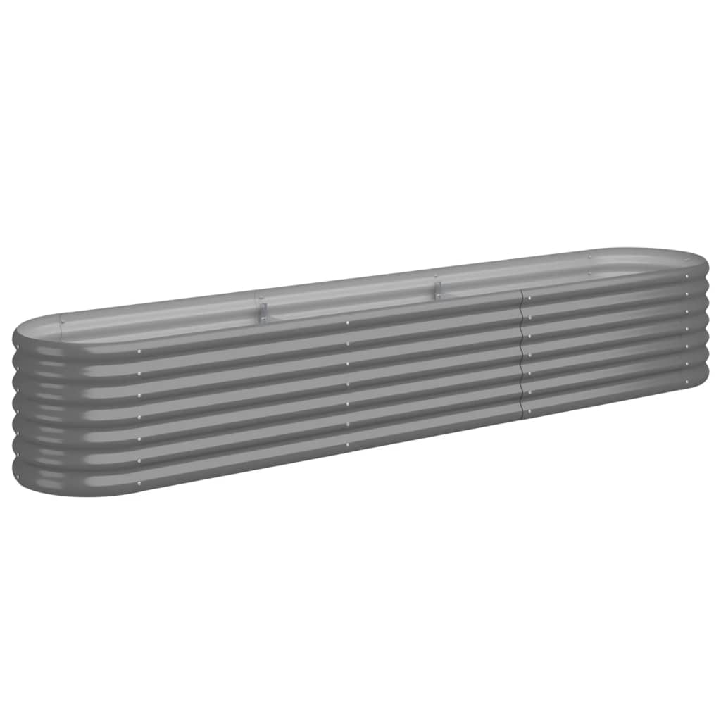 Garden Raised Bed Galvanised Steel 224x40x36 cm Grey