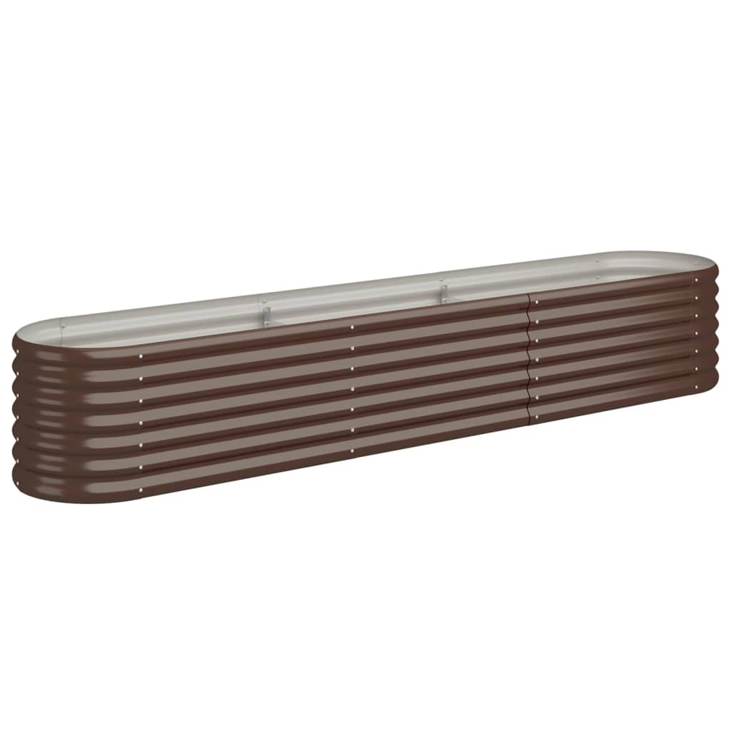 Garden Raised Bed Galvanised Steel 224x40x36 cm Brown