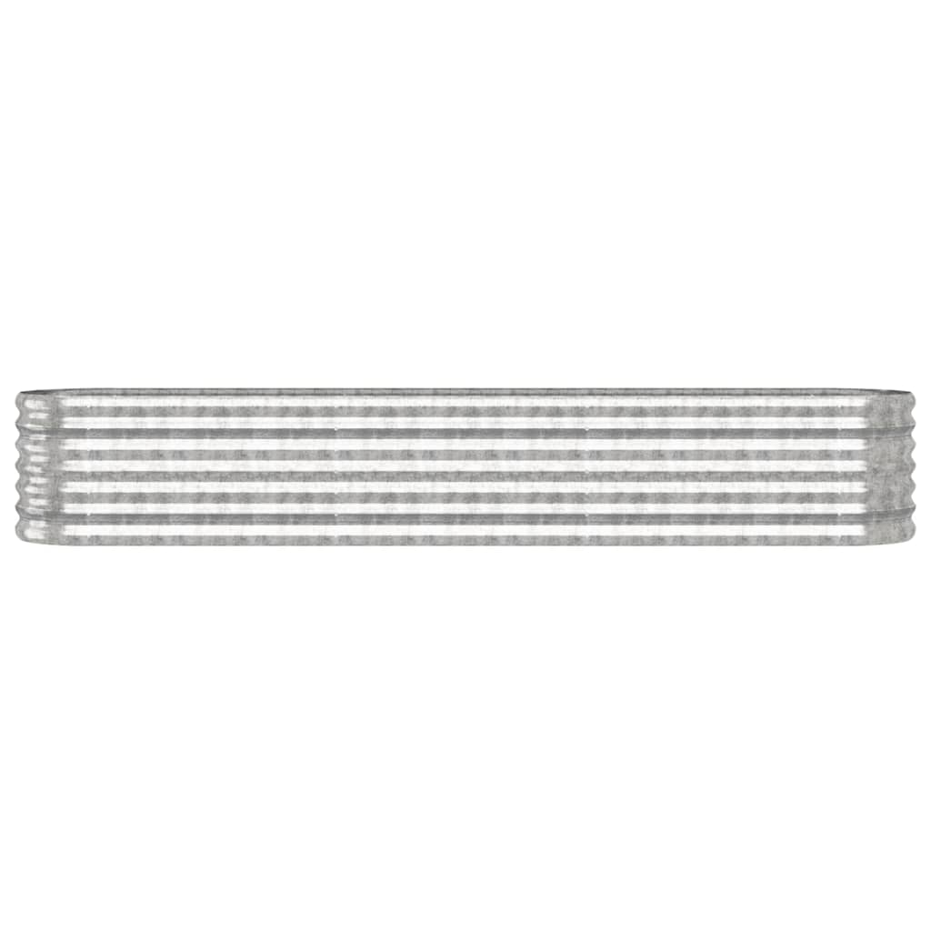 Garden Raised Bed Galvanised Steel 224x40x36 cm Silver