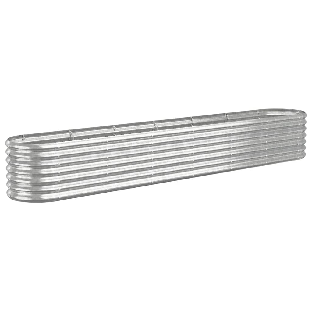 Garden Raised Bed Galvanised Steel 260x40x36 cm Silver
