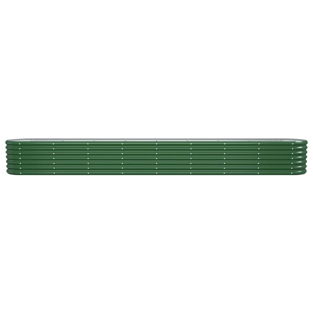 Garden Raised Bed Galvanised Steel 332x40x36 cm Green