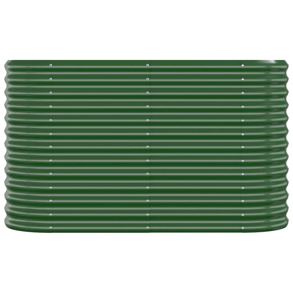 Garden Raised Bed Galvanised Steel 114x40x68 cm Green