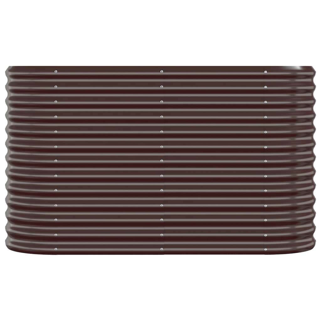 Garden Raised Bed Galvanised Steel 114x40x68 cm Brown