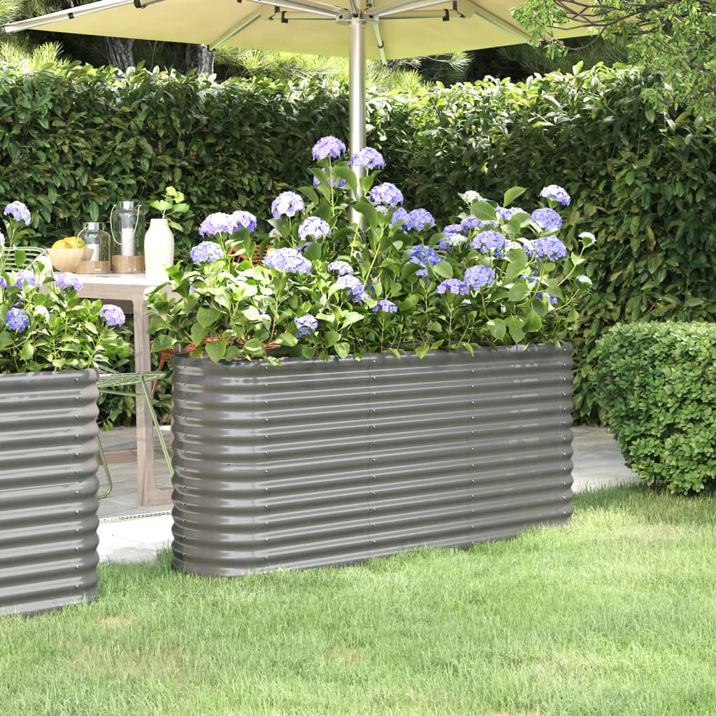 Garden Raised Bed Galvanised Steel 152x40x68 cm Grey