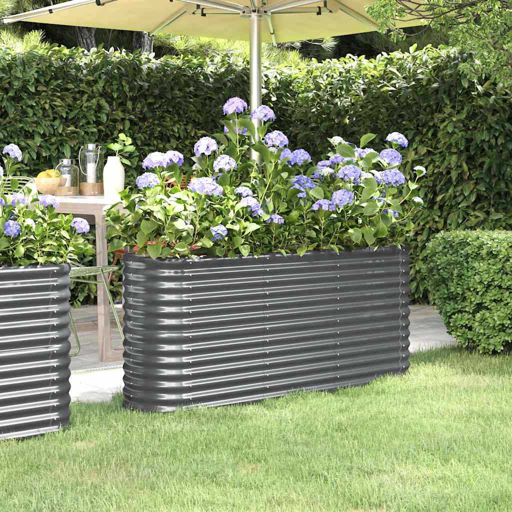 Garden Raised Bed Galvanised Steel 152x40x68 cm Anthracite