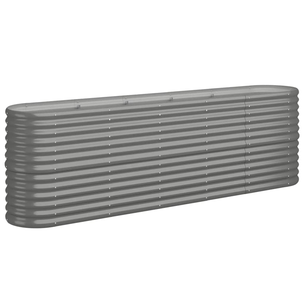 Garden Raised Bed Galvanised Steel 224x40x68 cm Grey